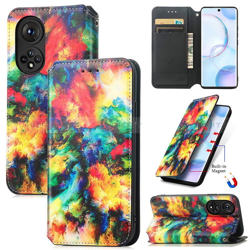 Custodia Portafoglio In Pelle Fantasia Modello Cover con Supporto S06D per Huawei Honor 50 5G