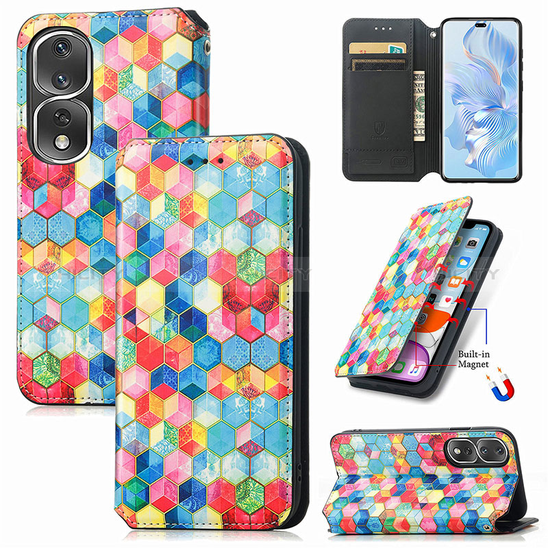 Custodia Portafoglio In Pelle Fantasia Modello Cover con Supporto S06D per Huawei Honor 80 Pro Flat 5G