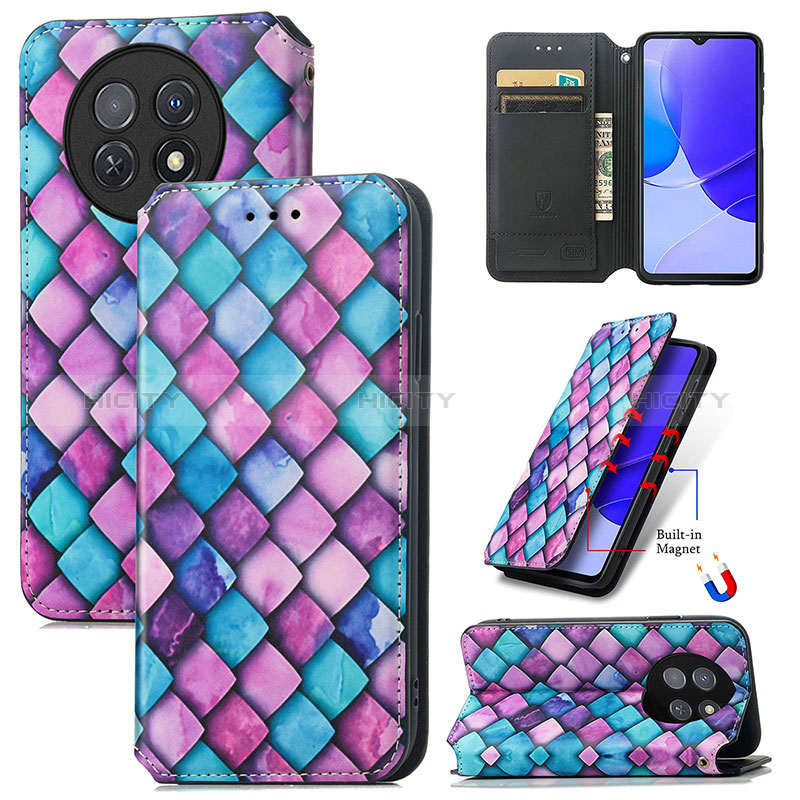 Custodia Portafoglio In Pelle Fantasia Modello Cover con Supporto S06D per Huawei Nova Y91