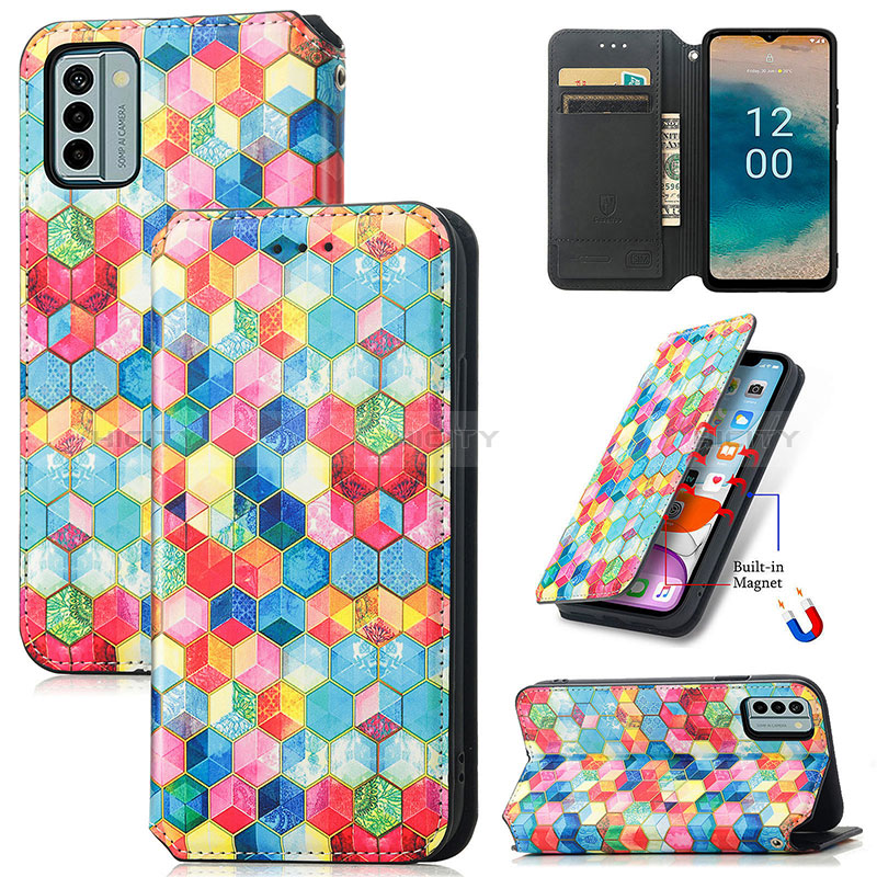 Custodia Portafoglio In Pelle Fantasia Modello Cover con Supporto S06D per Nokia G22