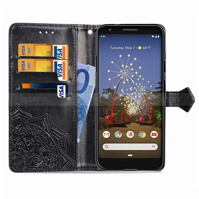 Custodia Portafoglio In Pelle Fantasia Modello Cover con Supporto S07D per Google Pixel 3a XL