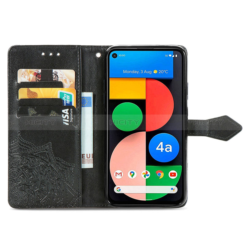 Custodia Portafoglio In Pelle Fantasia Modello Cover con Supporto S07D per Google Pixel 5a 5G