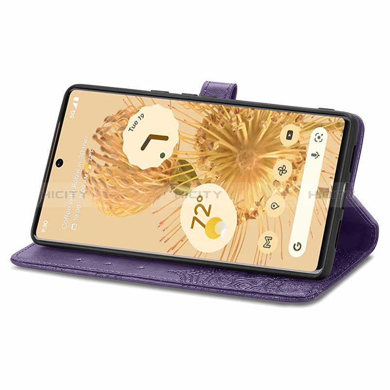 Custodia Portafoglio In Pelle Fantasia Modello Cover con Supporto S07D per Google Pixel 6 5G