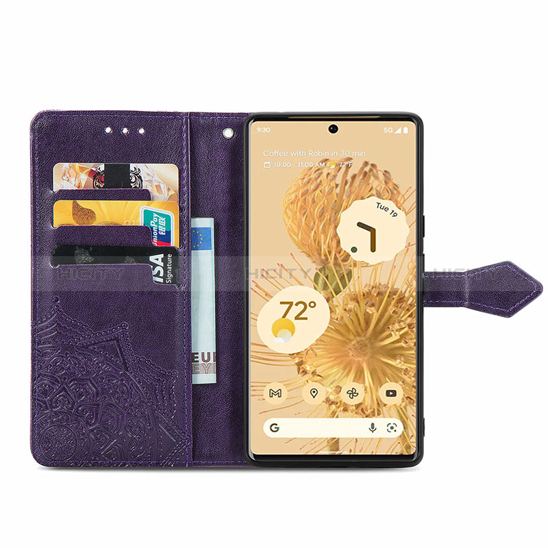 Custodia Portafoglio In Pelle Fantasia Modello Cover con Supporto S07D per Google Pixel 6 5G