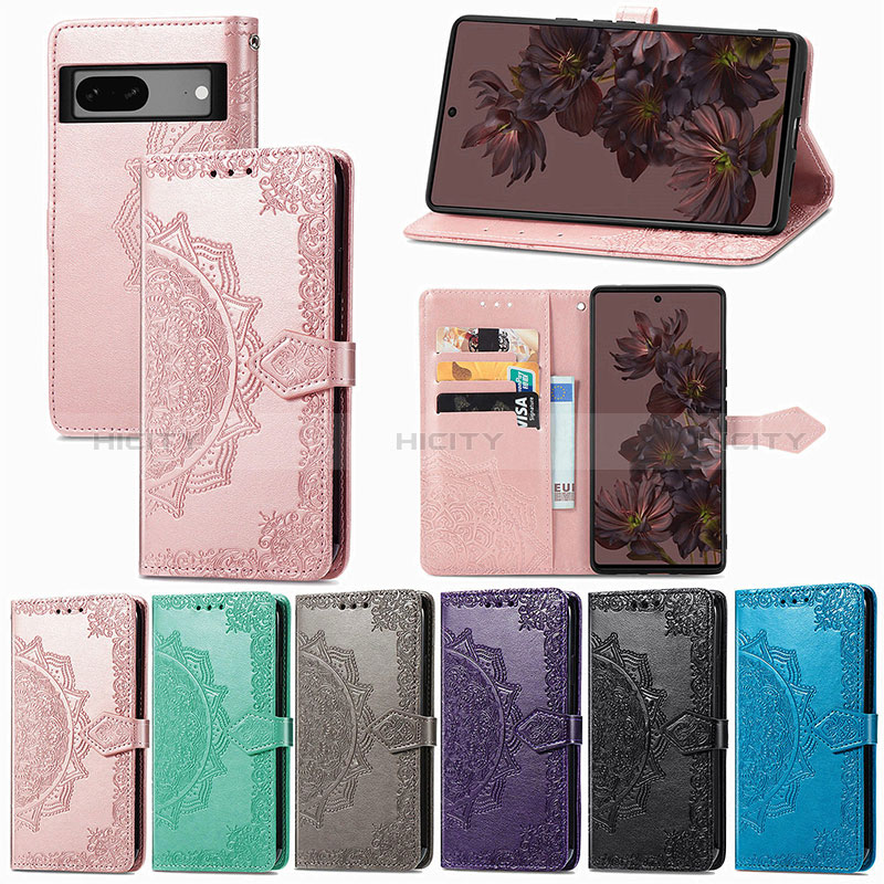 Custodia Portafoglio In Pelle Fantasia Modello Cover con Supporto S07D per Google Pixel 7 5G