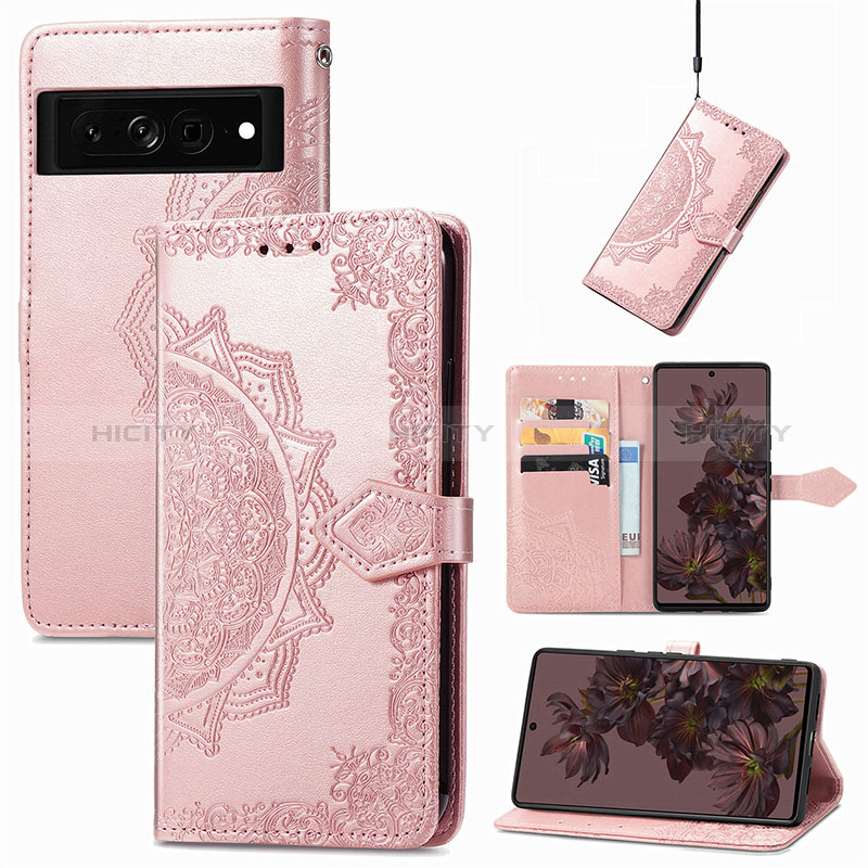 Custodia Portafoglio In Pelle Fantasia Modello Cover con Supporto S07D per Google Pixel 7 Pro 5G