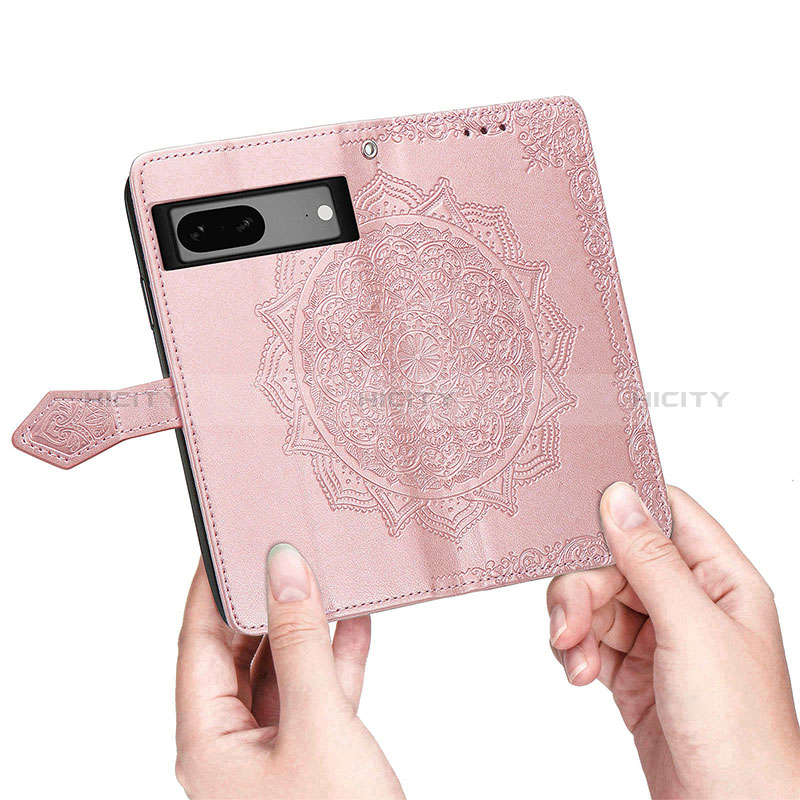 Custodia Portafoglio In Pelle Fantasia Modello Cover con Supporto S07D per Google Pixel 7a 5G