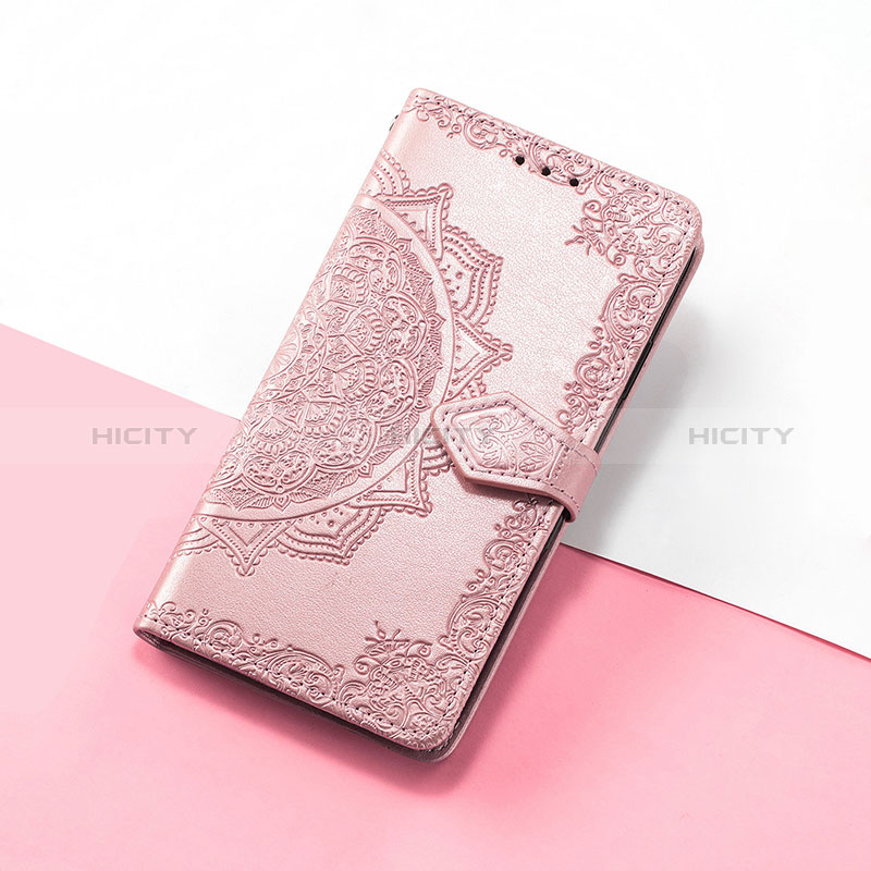 Custodia Portafoglio In Pelle Fantasia Modello Cover con Supporto S07D per Huawei Enjoy 50 Pro Oro Rosa