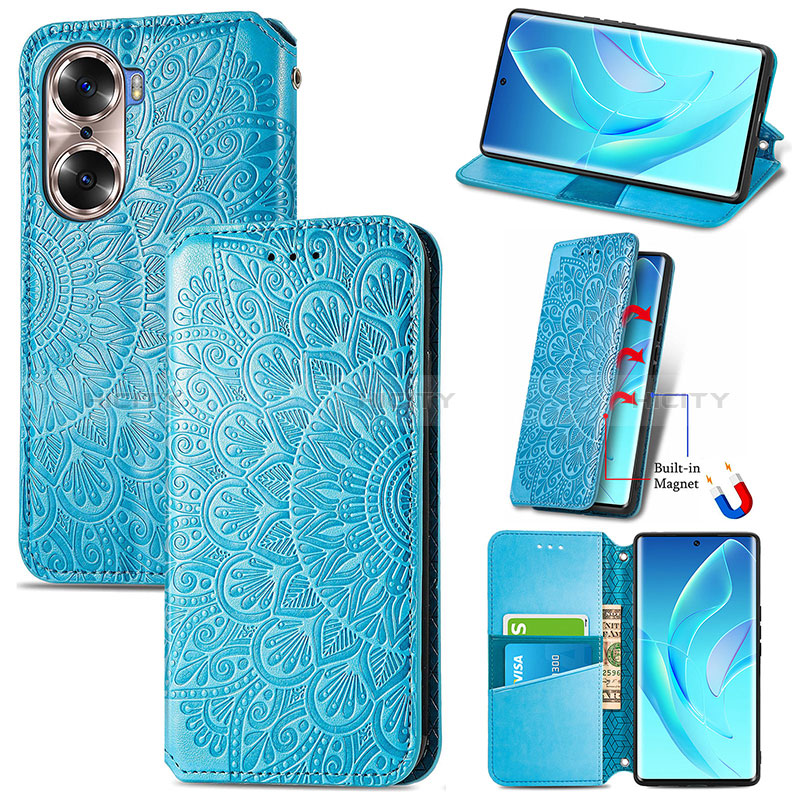 Custodia Portafoglio In Pelle Fantasia Modello Cover con Supporto S07D per Huawei Honor 60 5G