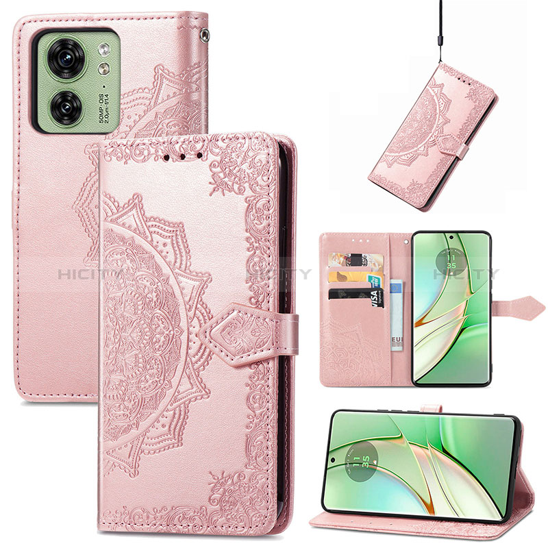 Custodia Portafoglio In Pelle Fantasia Modello Cover con Supporto S07D per Motorola Moto Edge (2023) 5G