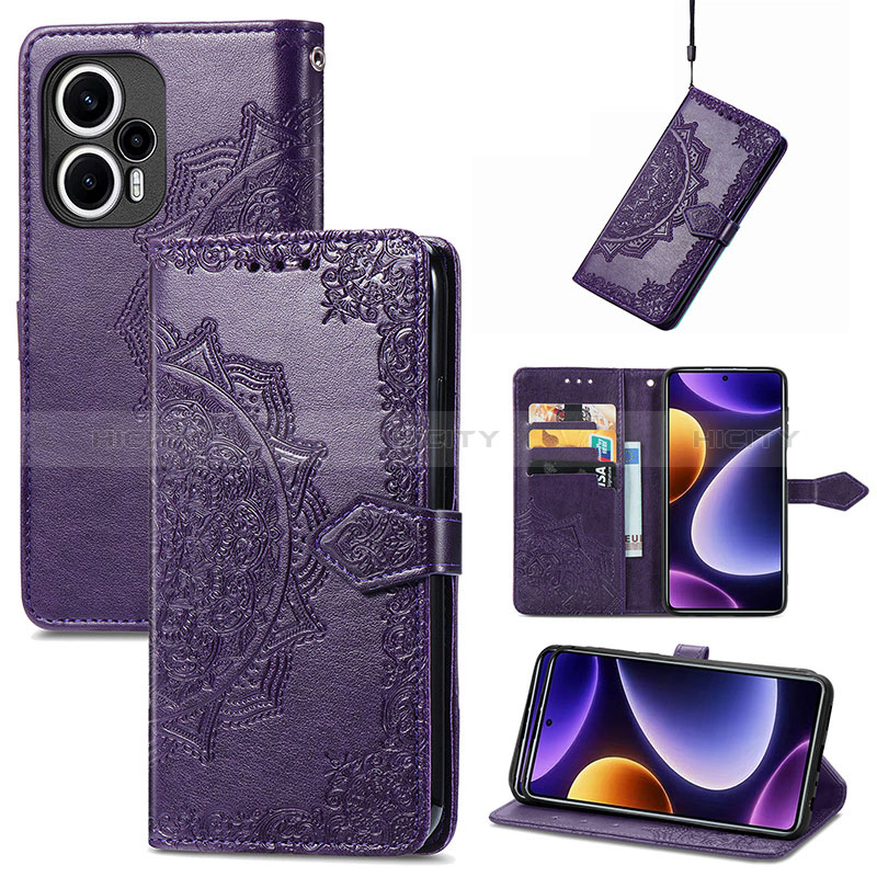 Custodia Portafoglio In Pelle Fantasia Modello Cover con Supporto S07D per Xiaomi Poco F5 5G