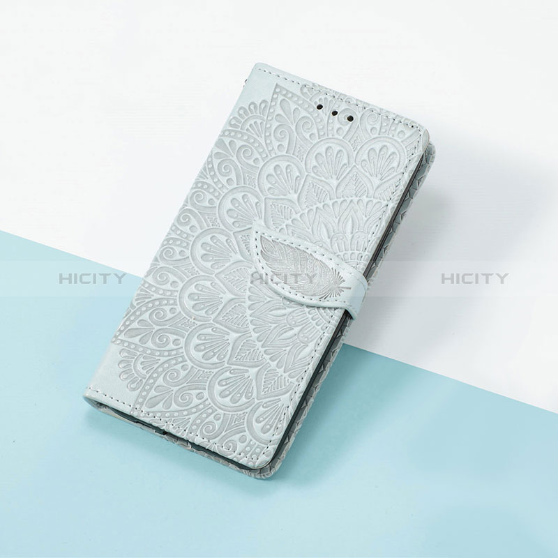 Custodia Portafoglio In Pelle Fantasia Modello Cover con Supporto S08D per Google Pixel 7a 5G Grigio