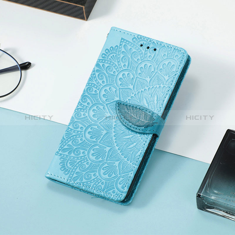 Custodia Portafoglio In Pelle Fantasia Modello Cover con Supporto S08D per Huawei P40 Lite E Blu