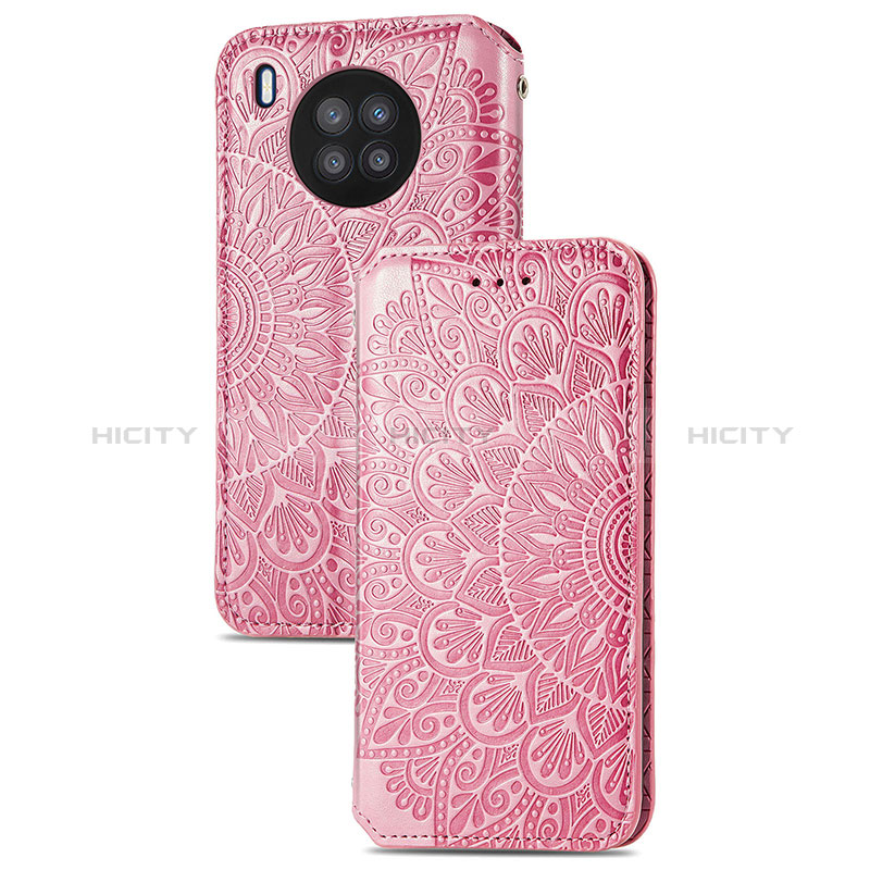 Custodia Portafoglio In Pelle Fantasia Modello Cover con Supporto S09D per Huawei Honor 50 Lite Oro Rosa