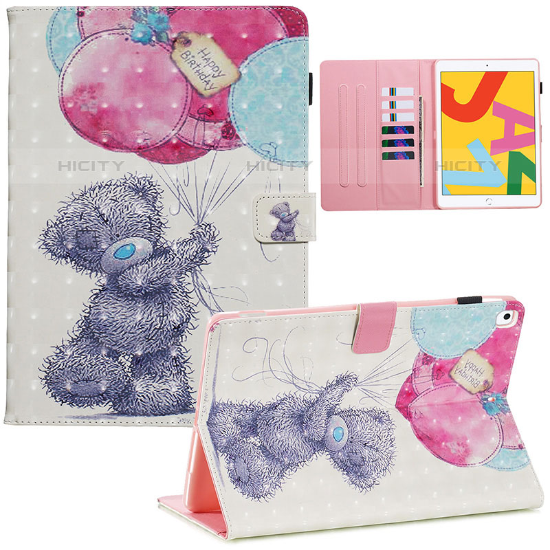 Custodia Portafoglio In Pelle Fantasia Modello Cover con Supporto Y01B per Apple iPad 10.2 (2020) Multicolore