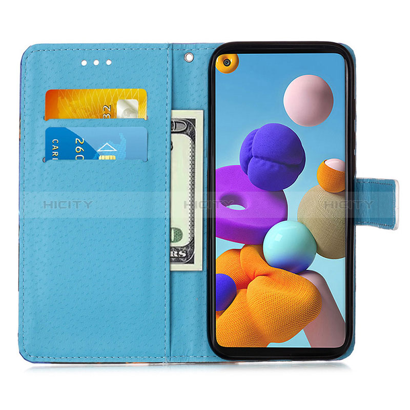 Custodia Portafoglio In Pelle Fantasia Modello Cover con Supporto Y01B per Samsung Galaxy A21s