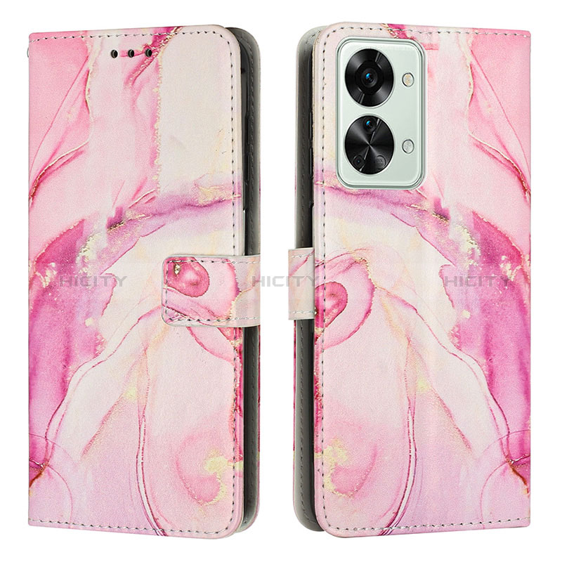 Custodia Portafoglio In Pelle Fantasia Modello Cover con Supporto Y01X per OnePlus Nord 2T 5G Rosa