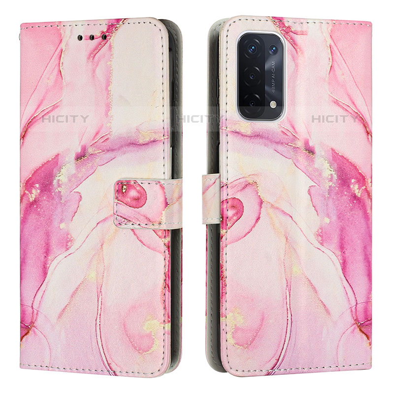 Custodia Portafoglio In Pelle Fantasia Modello Cover con Supporto Y01X per OnePlus Nord N200 5G Rosa