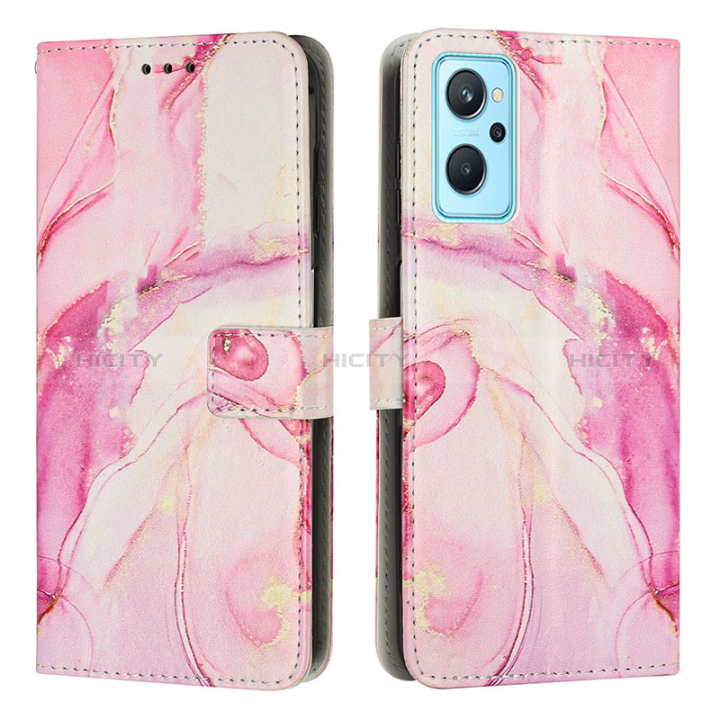 Custodia Portafoglio In Pelle Fantasia Modello Cover con Supporto Y01X per Realme 10T 5G Rosa