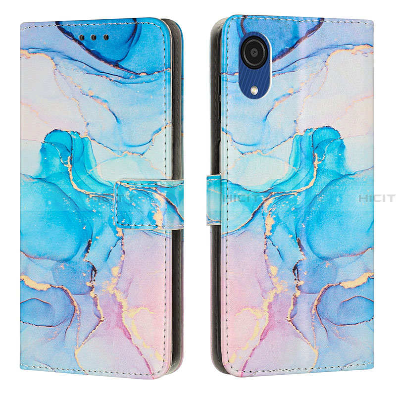 Custodia Portafoglio In Pelle Fantasia Modello Cover con Supporto Y01X per Samsung Galaxy A03 Core Cielo Blu