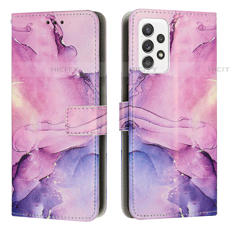 Custodia Portafoglio In Pelle Fantasia Modello Cover con Supporto Y01X per Samsung Galaxy A52 4G Viola