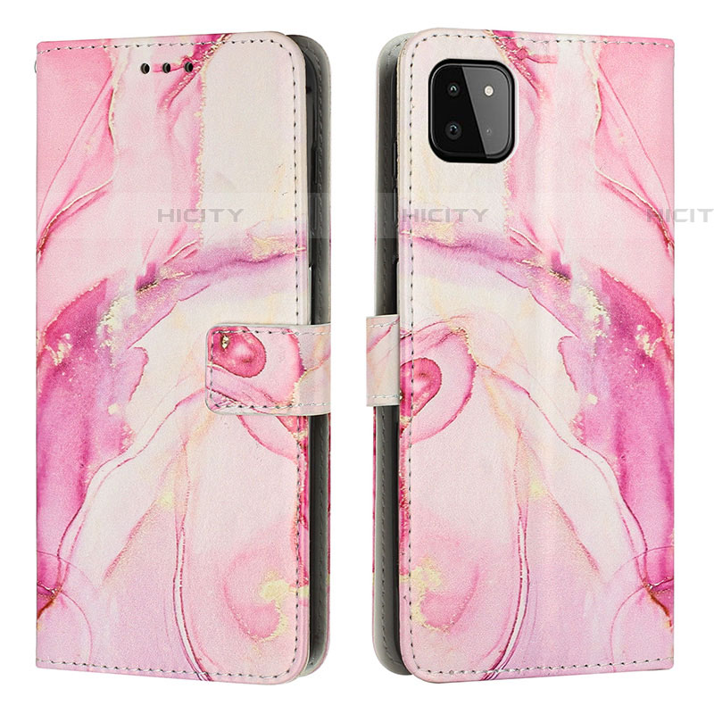 Custodia Portafoglio In Pelle Fantasia Modello Cover con Supporto Y01X per Samsung Galaxy F42 5G Rosa