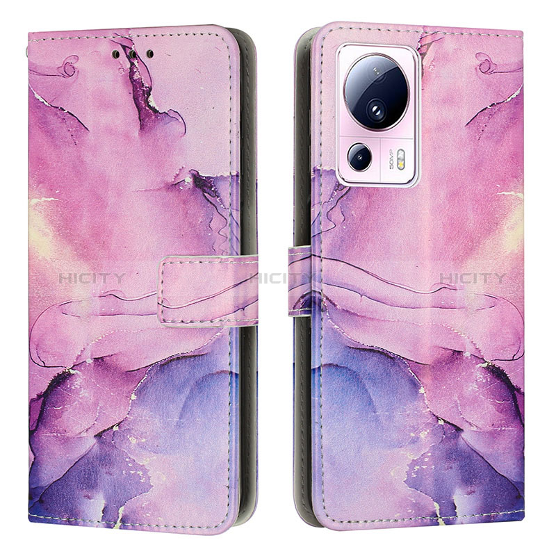 Custodia Portafoglio In Pelle Fantasia Modello Cover con Supporto Y01X per Xiaomi Civi 2 5G Viola