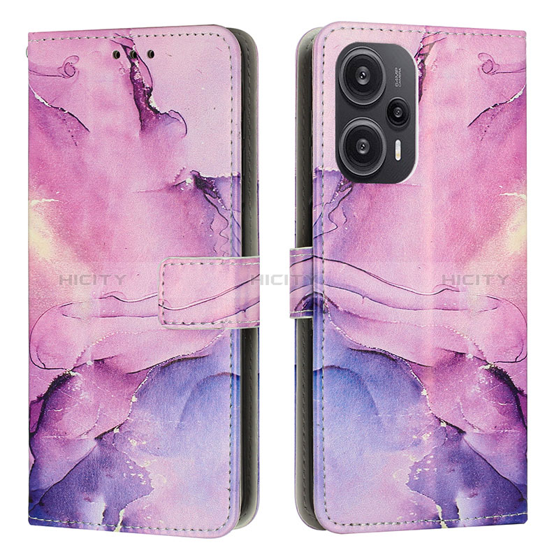 Custodia Portafoglio In Pelle Fantasia Modello Cover con Supporto Y01X per Xiaomi Poco F5 5G Viola