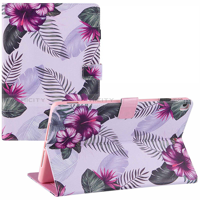 Custodia Portafoglio In Pelle Fantasia Modello Cover con Supporto Y02B per Apple iPad 10.2 (2019) Viola