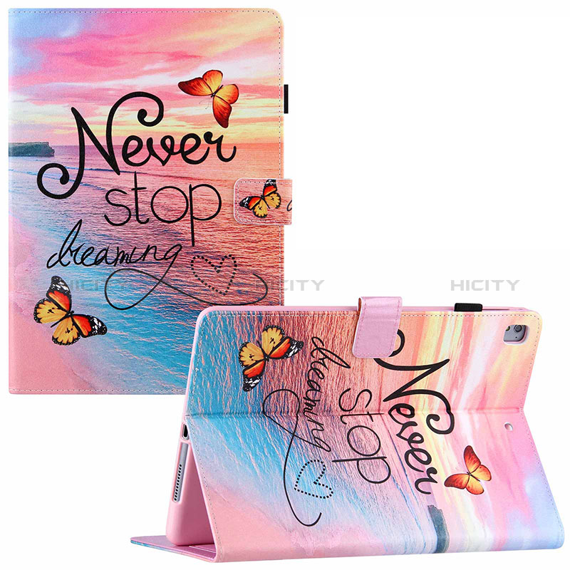 Custodia Portafoglio In Pelle Fantasia Modello Cover con Supporto Y02B per Apple iPad Air Rosa