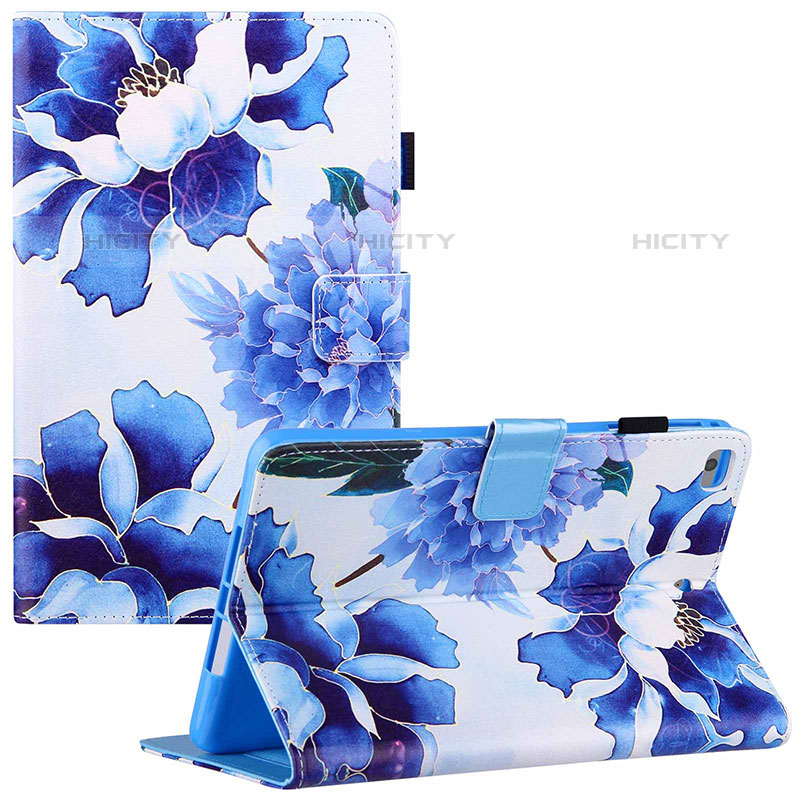 Custodia Portafoglio In Pelle Fantasia Modello Cover con Supporto Y02B per Apple iPad Mini 5 (2019) Blu