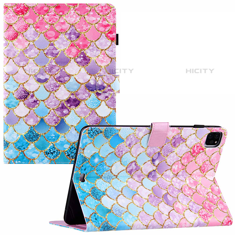 Custodia Portafoglio In Pelle Fantasia Modello Cover con Supporto Y02B per Apple iPad Pro 11 (2021) Colorato