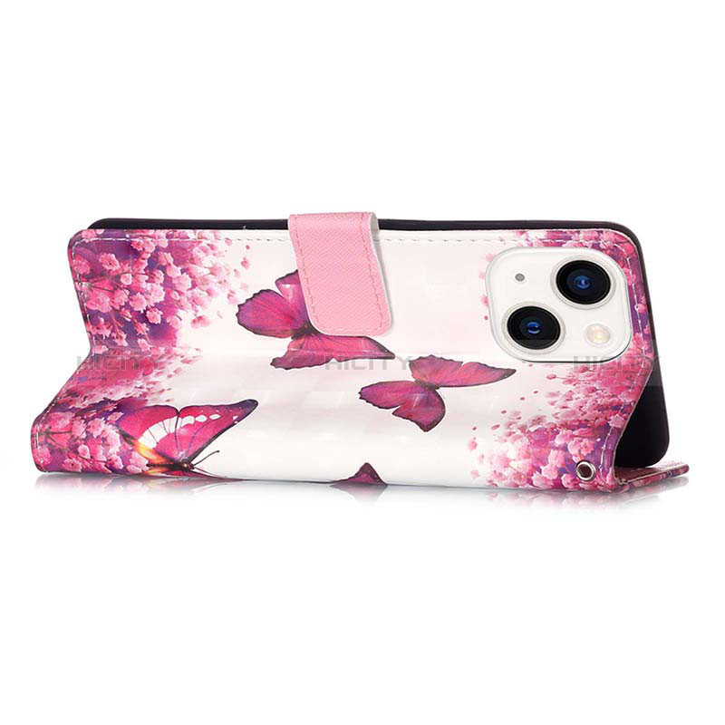 Custodia Portafoglio In Pelle Fantasia Modello Cover con Supporto Y02B per Apple iPhone 15