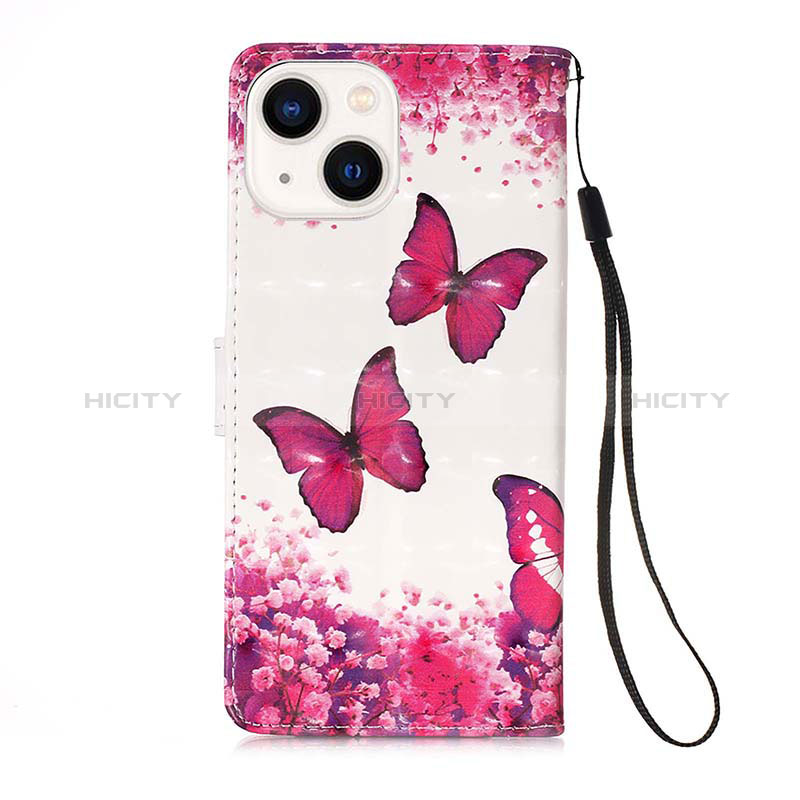 Custodia Portafoglio In Pelle Fantasia Modello Cover con Supporto Y02B per Apple iPhone 15 Plus