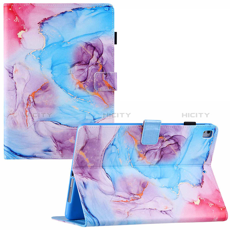 Custodia Portafoglio In Pelle Fantasia Modello Cover con Supporto Y02B per Apple New iPad 9.7 (2017) Cielo Blu