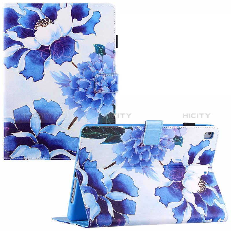 Custodia Portafoglio In Pelle Fantasia Modello Cover con Supporto Y02B per Apple New iPad 9.7 (2018) Blu