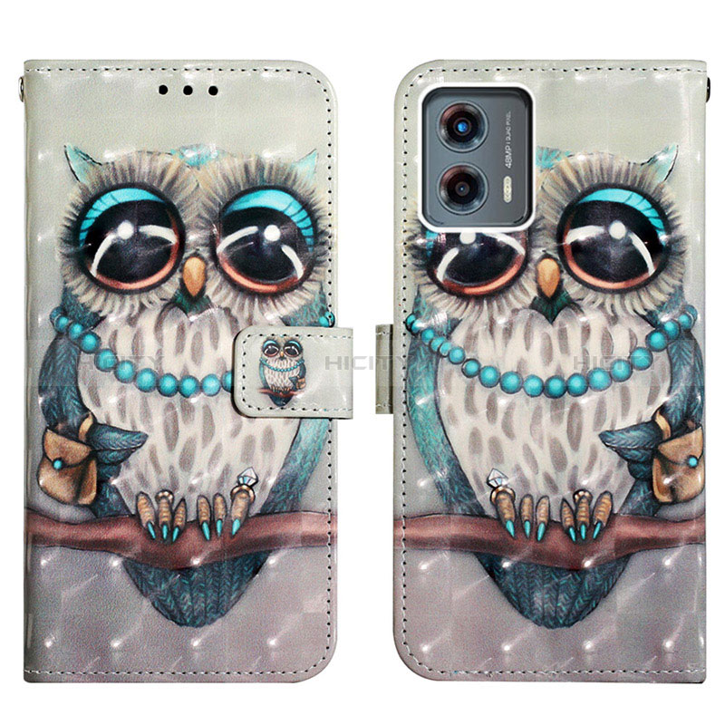 Custodia Portafoglio In Pelle Fantasia Modello Cover con Supporto Y02B per Motorola Moto G 5G (2023)