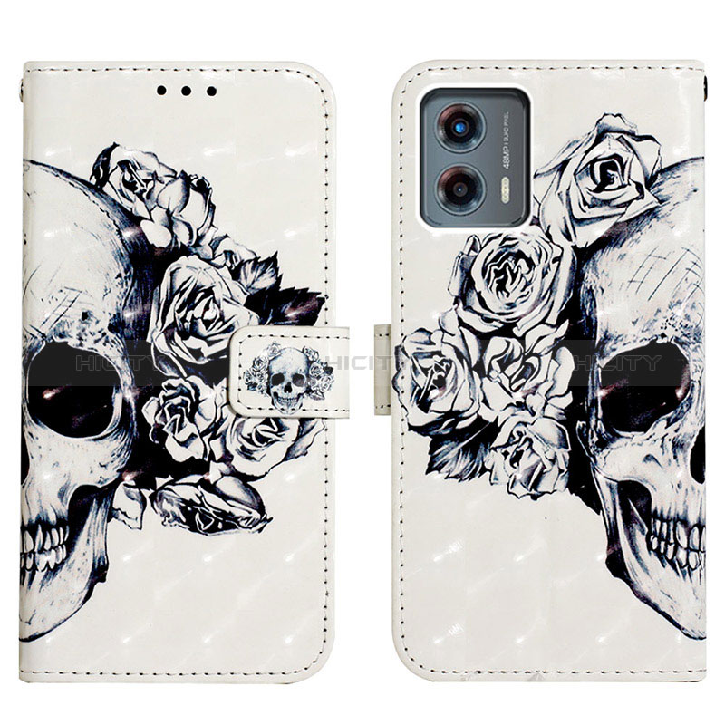 Custodia Portafoglio In Pelle Fantasia Modello Cover con Supporto Y02B per Motorola Moto G 5G (2023)