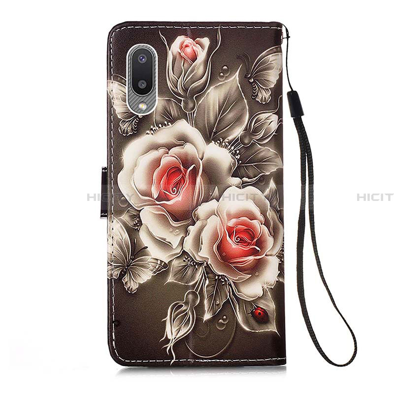 Custodia Portafoglio In Pelle Fantasia Modello Cover con Supporto Y02B per Samsung Galaxy A02