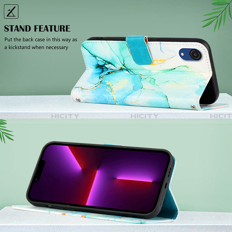 Custodia Portafoglio In Pelle Fantasia Modello Cover con Supporto Y02B per Samsung Galaxy A03 Core