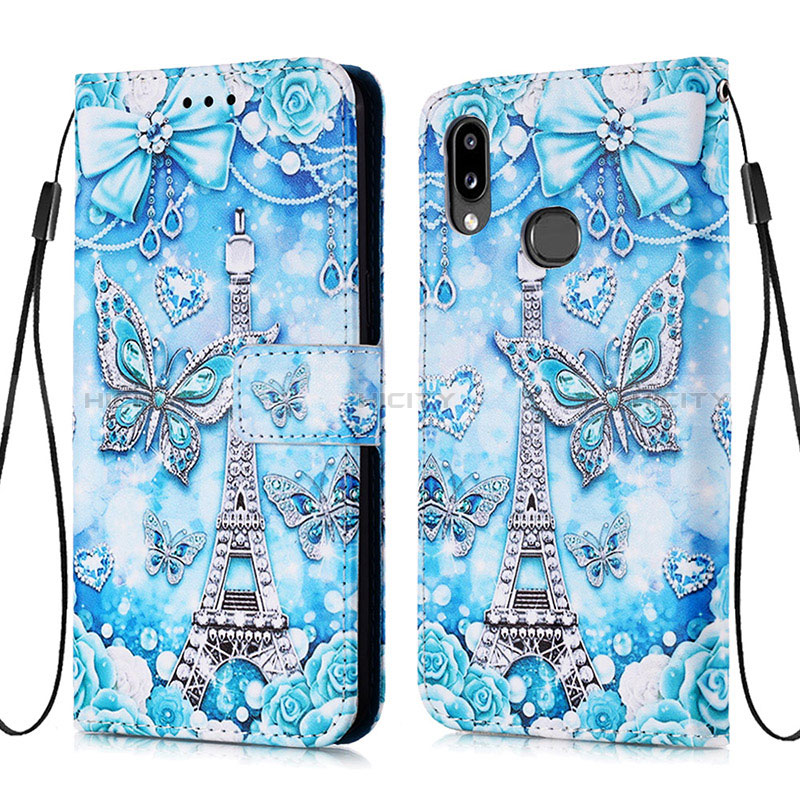 Custodia Portafoglio In Pelle Fantasia Modello Cover con Supporto Y02B per Samsung Galaxy A10s