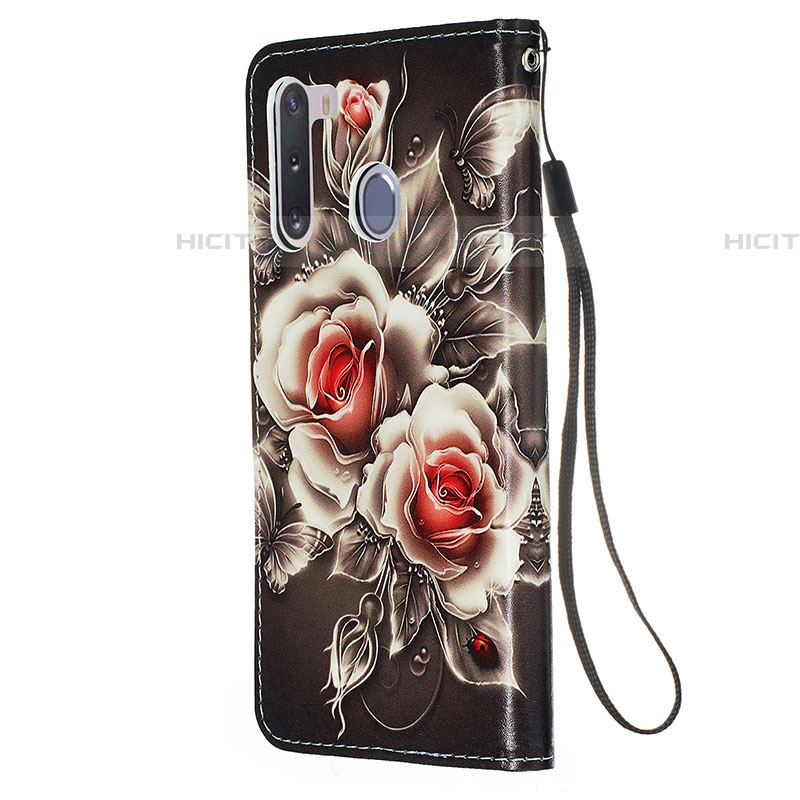 Custodia Portafoglio In Pelle Fantasia Modello Cover con Supporto Y02B per Samsung Galaxy A21 European