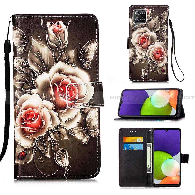 Custodia Portafoglio In Pelle Fantasia Modello Cover con Supporto Y02B per Samsung Galaxy A22 4G