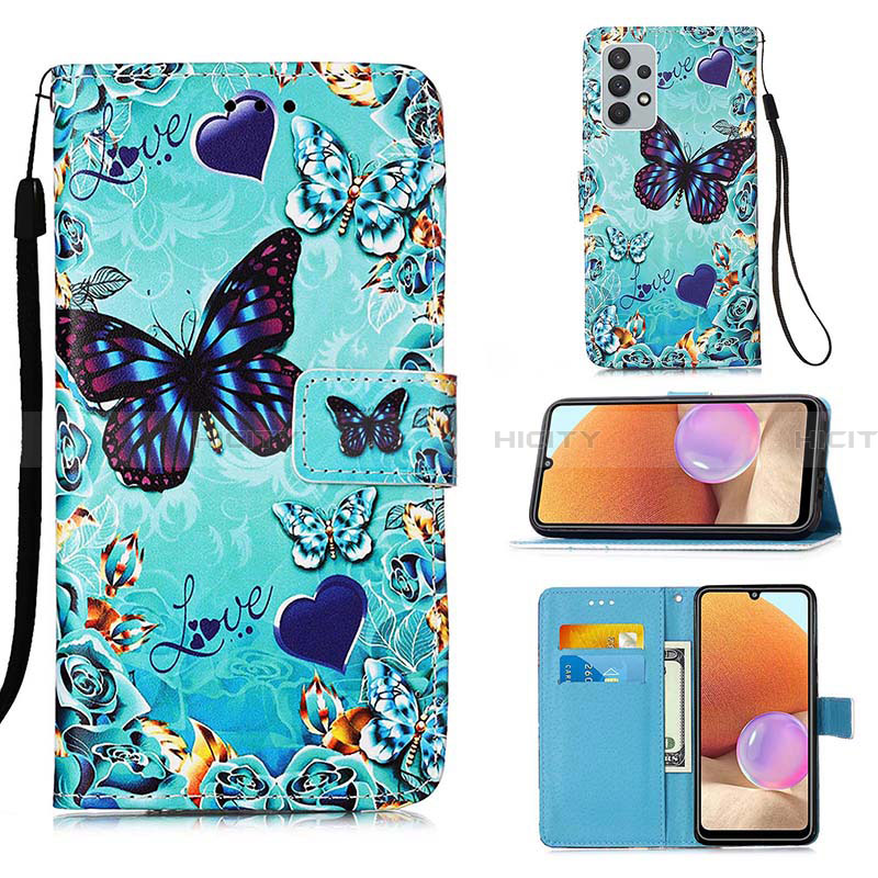 Custodia Portafoglio In Pelle Fantasia Modello Cover con Supporto Y02B per Samsung Galaxy A32 4G