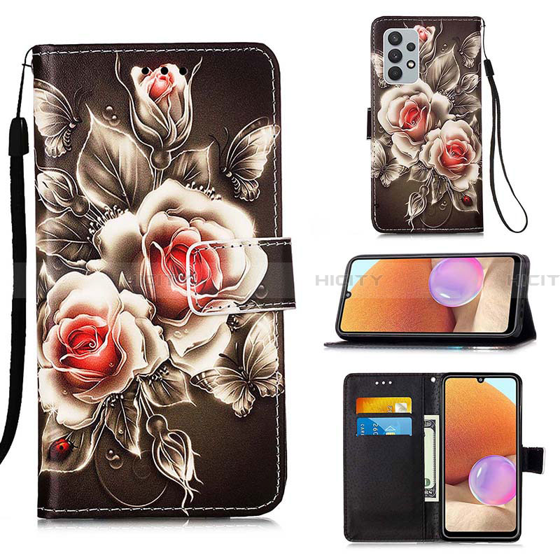 Custodia Portafoglio In Pelle Fantasia Modello Cover con Supporto Y02B per Samsung Galaxy A32 4G