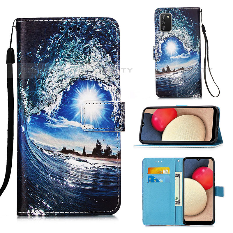 Custodia Portafoglio In Pelle Fantasia Modello Cover con Supporto Y02B per Samsung Galaxy M02s