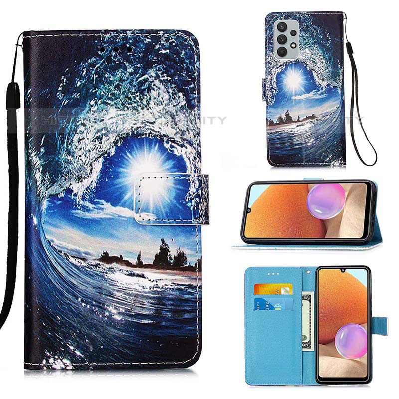 Custodia Portafoglio In Pelle Fantasia Modello Cover con Supporto Y02B per Samsung Galaxy M32 5G