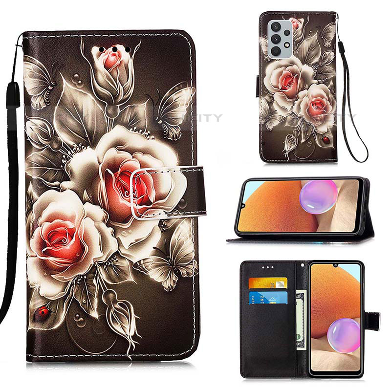 Custodia Portafoglio In Pelle Fantasia Modello Cover con Supporto Y02B per Samsung Galaxy M32 5G