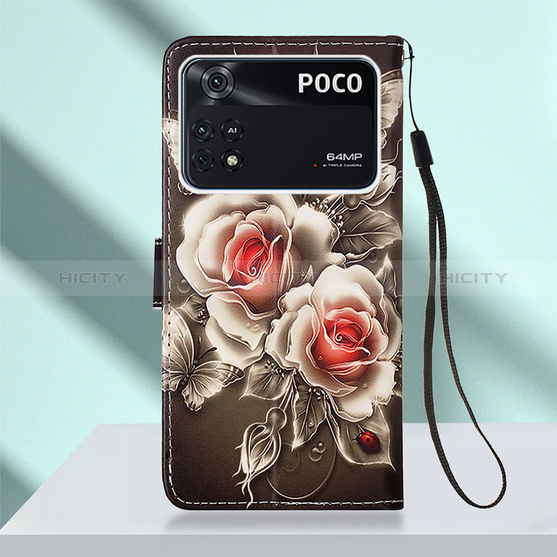 Custodia Portafoglio In Pelle Fantasia Modello Cover con Supporto Y02B per Xiaomi Poco M4 Pro 4G