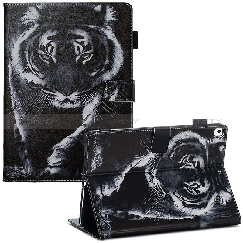 Custodia Portafoglio In Pelle Fantasia Modello Cover con Supporto Y03B per Apple iPad 10.2 (2019) Nero